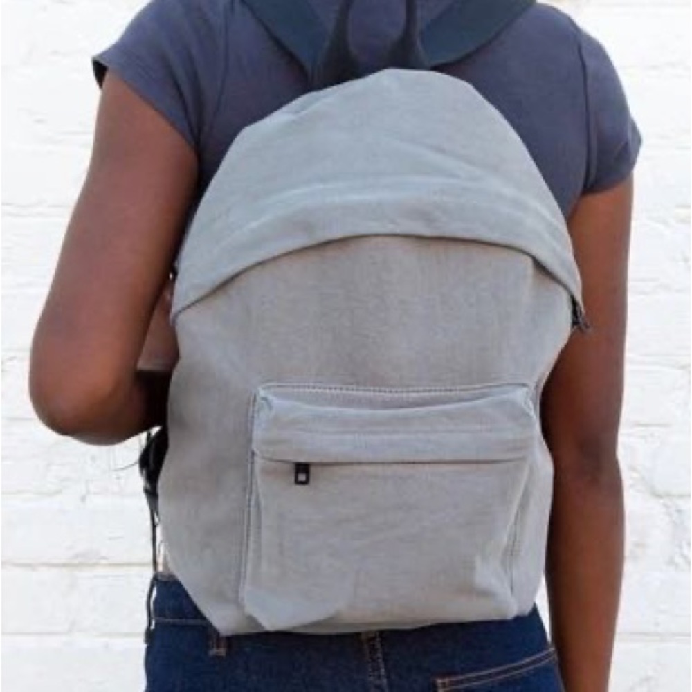 Brandy Melville blue gray canvas backpack